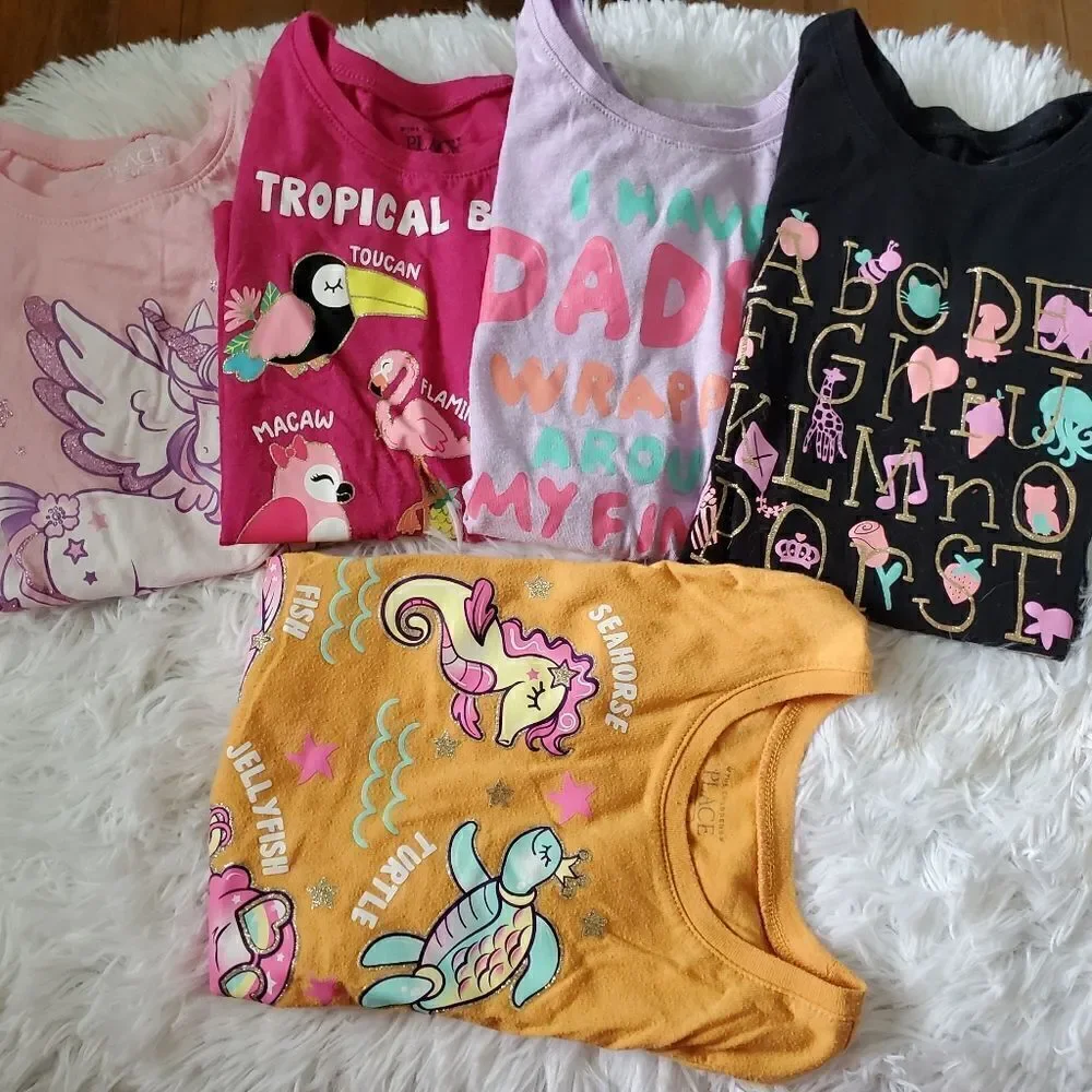 Children's Place Toddler Girl's Pant and Shirt Bundle Size 5T  7 pieces